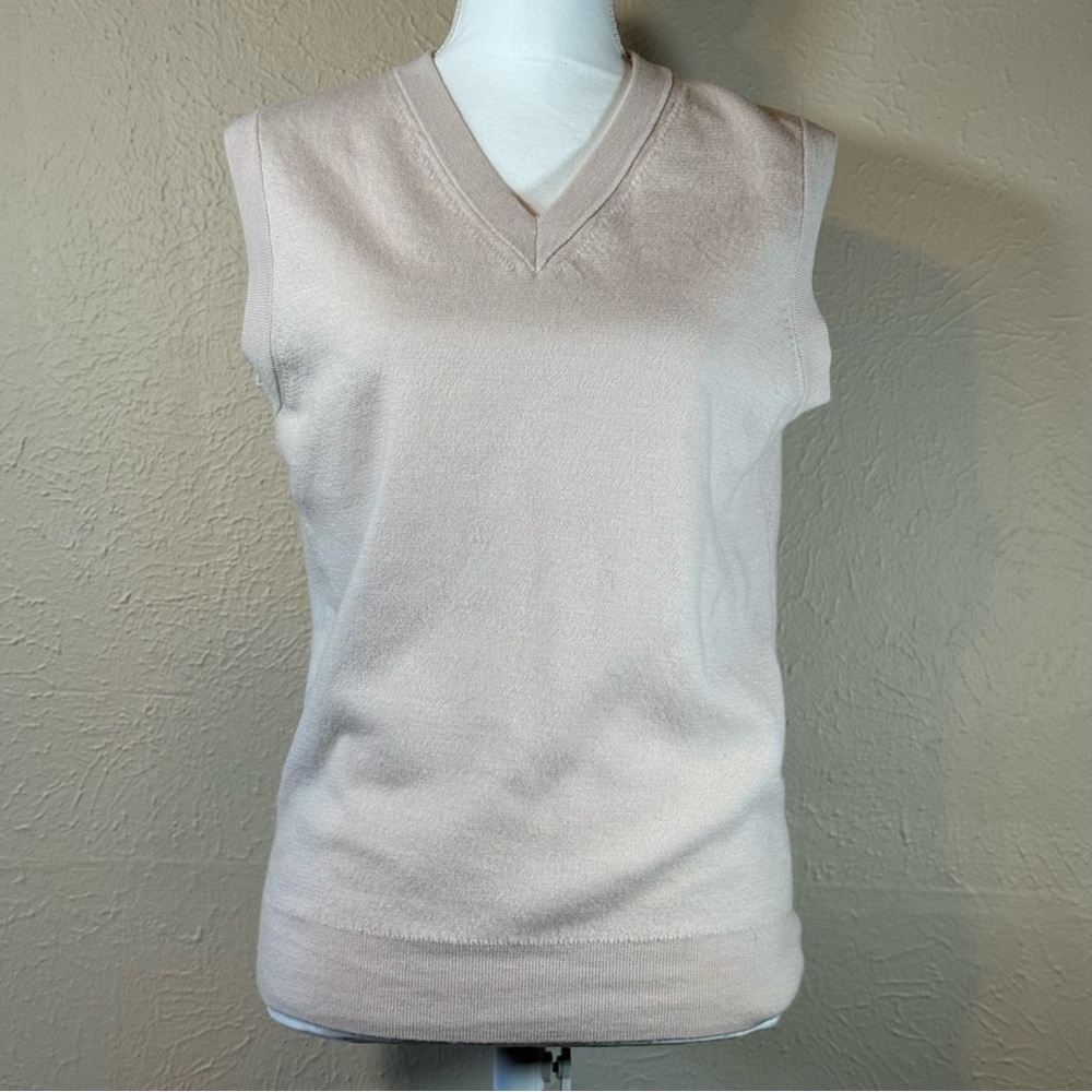 COS Wool Cream V-Neck Sweater Vest Preppy Minimalist